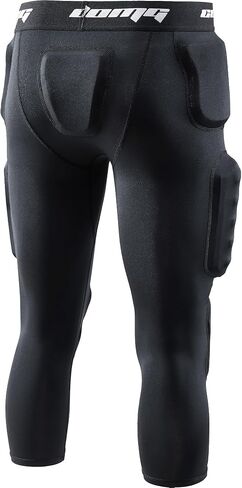 COOLOMG Boys 7 Pads Football Girdles Youth Football Compression Pants with Pads for Knee, Hip, Tailbone, Thigh in Kuwait