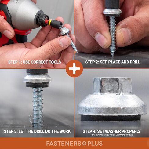 Fasteners Plus ST Fastening #12-24 x 1-1/4" ZXL HG Steelbinder Metal Roofing Screws Metal-to-Metal - Galvanized (Pack of 250) in Saudi Arabia