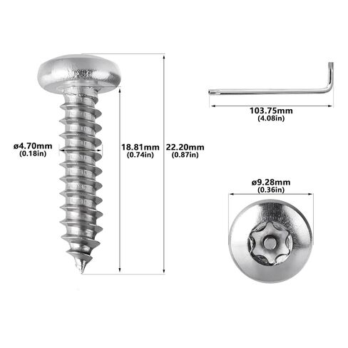 #10x3/4 Button Head Torx Security Sheet Metal Screws Tamper Resistant Self Tapping Screws 304 Stainless Steel Anti-Theft Tamper Proof Screws 25pcs HS/ZGLS-21 in Saudi Arabia