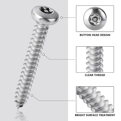 #10x3/4 Button Head Torx Security Sheet Metal Screws Tamper Resistant Self Tapping Screws 304 Stainless Steel Anti-Theft Tamper Proof Screws 25pcs HS/ZGLS-21 in Saudi Arabia