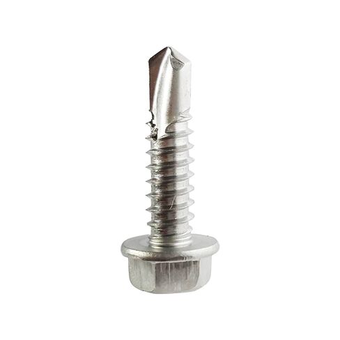 #6 x 3/4" Hex Washer Head Self Drilling Sheet Metal Tek Screws Qty 100, 410 Stainless Steel, Self Driller Number 6 Size x 3/4" Length By Fastenere in Saudi Arabia