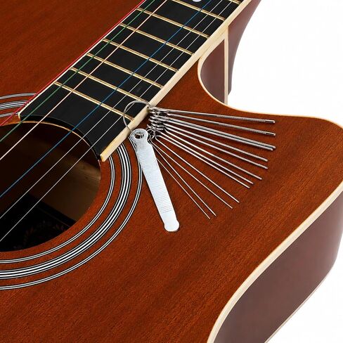 Guitar Nut Files Guitar Nut File Set 13pcs Different Size Needle Files Set Tool Kit with Circular Cross Section and 9 Pcs Sand Paper For Bass, Ukulele, Acoustic & Electric Guitars Nuts Slot Polish in Saudi Arabia