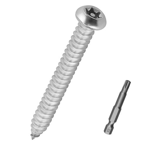 100pcs M5 x 20mm Button Head Torx Pin-in Security Tapping Screws 304 SS | Includes 50mm S2 Bit, 18-8 Stainless Steel, 6-Lobe Star Pin-in Drive, Low-profile Head, Anti-Theft Screws in Saudi Arabia