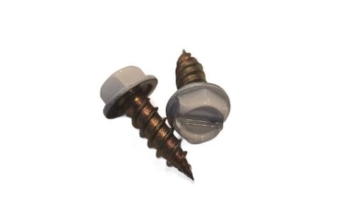 100 Count White Painted Premium Rain Gutter Screws #8 x 1/2" Long, Zinc Plated, Corrosion Resistant, Self Tapping, Self Starting, Downspout, Sheet Metal Zip Screws, Slotted Hex Head, with Bit Holder in Saudi Arabia