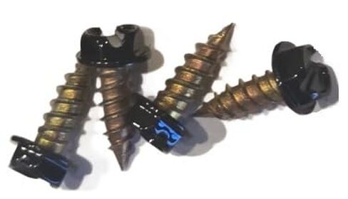 100 Count Black Painted Premium Rain Gutter Screws #8 x 1/2" Long, Zinc Plated, Corrosion Resistant, Self Tapping, Self Starting, Downspout, Sheet Metal Zip Screws, Slotted Hex Head, with Bit Holder in Saudi Arabia