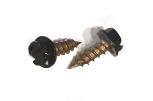 100 Count Black Painted Premium Rain Gutter Screws #8 x 1/2" Long, Zinc Plated, Corrosion Resistant, Self Tapping, Self Starting, Downspout, Sheet Metal Zip Screws, Slotted Hex Head, with Bit Holder in Saudi Arabia