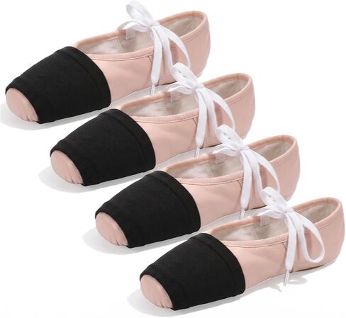 4 Pairs Dance Shoe Covers, Elastic Shoe Covers for Dancing, Non-Slip Dancing Socks Over Shoes for Smooth Floors, Polyester Material (Black, 3.54 X 33.46 In) in Saudi Arabia