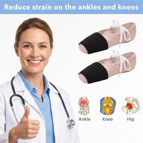 4 Pairs Dance Shoe Covers, Elastic Shoe Covers for Dancing, Non-Slip Dancing Socks Over Shoes for Smooth Floors, Polyester Material (Black, 3.54 X 33.46 In) in Saudi Arabia
