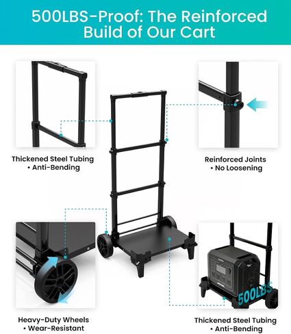OUPES Portable Hand Truck with Telescopic Handle - All-Terrain Wheels | Compatible with Mega 1/2, Exodus 2400W/1500W/1200W Power Stations in Saudi Arabia