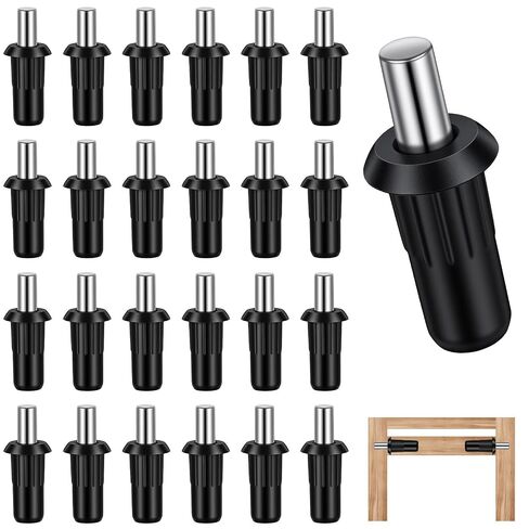 24pcs Cabinet Door Pins, Cabinet Door Repair Pins, Spring Loaded Pin, Spring Pins for Connecting Small Furniture Doors Panels and Blinds, Black in Saudi Arabia
