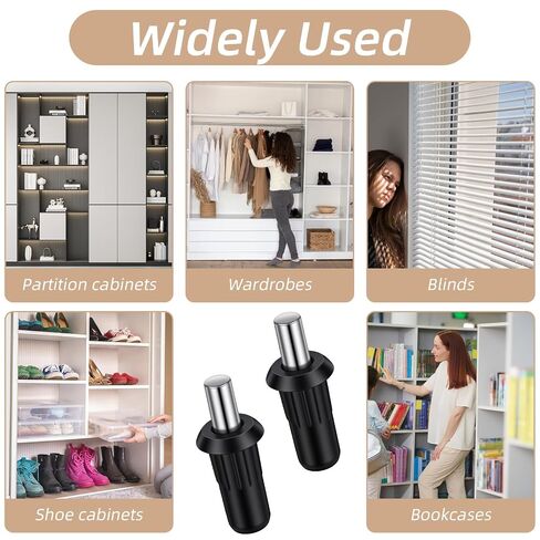 24pcs Cabinet Door Pins, Cabinet Door Repair Pins, Spring Loaded Pin, Spring Pins for Connecting Small Furniture Doors Panels and Blinds, Black in Saudi Arabia