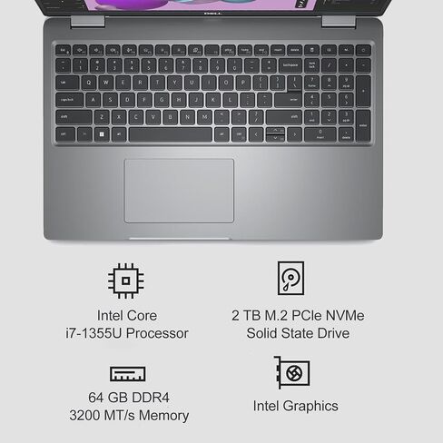 كمبيوتر محمول Dell Precision 3580 Mobile Workstation (شاشة لمس FHD مقاس 15.6 بوصة، Intel 10-Core i7-1355U، ذاكرة الوصول العشوائي 32 جيجابايت، 1 تيرابايت SSD) للأعمال، المهندس، الإضاءة الخلفية، كاميرا ويب IR 1080p، 2xThunderbolt 4، Wi-Fi 6E، Win 11 Pro in Kuwait