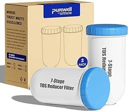 عناصر فلتر قلوية من Purewell ذات 8 مراحل، خرطوشة إبريق مقاس 7 بوصات متوافقة مع إبريق الصفر، ومعتمدة من NSF/ANSI 42 و372، وتدوم طويلاً بسعة 4000 جالون، ودرجة حموضة تصل إلى 9، وتقلل من الكلور بنسبة 99% (4 عبوات) in Kuwait