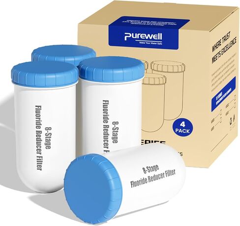 عناصر فلتر قلوية من Purewell ذات 8 مراحل، خرطوشة إبريق مقاس 7 بوصات متوافقة مع إبريق الصفر، ومعتمدة من NSF/ANSI 42 و372، وتدوم طويلاً بسعة 4000 جالون، ودرجة حموضة تصل إلى 9، وتقلل من الكلور بنسبة 99% (4 عبوات) in Kuwait