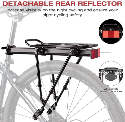 CXWXC Rear Bike Rack - Universal Bike Cargo Rack Seat Post Mounts - Bicycle Pannier Touring Luggage Carrier Racks, 30kg (66 lbs) Capacity in Saudi Arabia