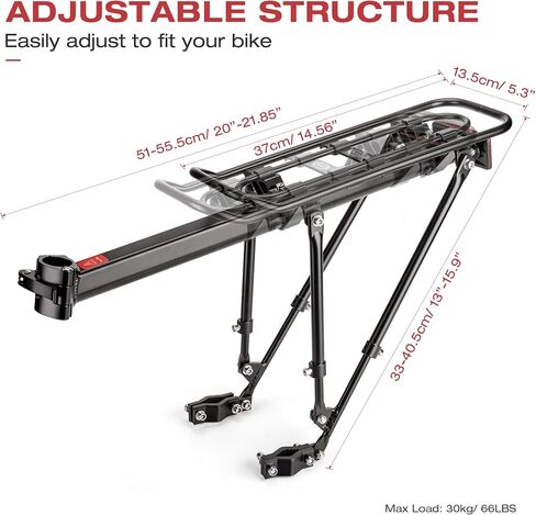 CXWXC Rear Bike Rack - Universal Bike Cargo Rack Seat Post Mounts - Bicycle Pannier Touring Luggage Carrier Racks, 30kg (66 lbs) Capacity in Saudi Arabia