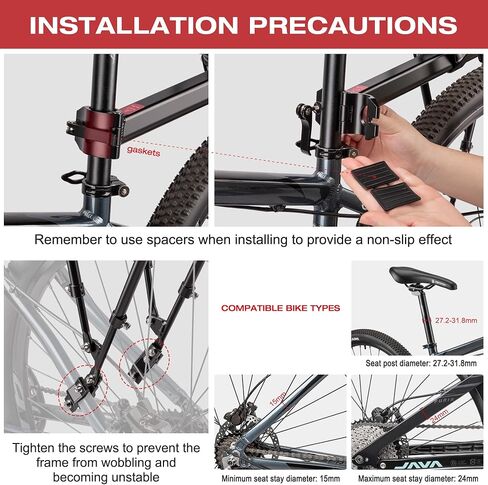 CXWXC Rear Bike Rack - Universal Bike Cargo Rack Seat Post Mounts - Bicycle Pannier Touring Luggage Carrier Racks, 30kg (66 lbs) Capacity in Saudi Arabia