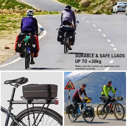 CXWXC Rear Bike Rack - Universal Bike Cargo Rack Seat Post Mounts - Bicycle Pannier Touring Luggage Carrier Racks, 30kg (66 lbs) Capacity in Saudi Arabia