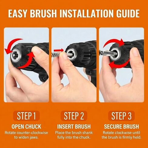 2-Pack Stainless Steel Bore Brush Set with 1/4" Hex Shank Twisted Wire Bristles, Electric Drill Attachments Wire Brush for Rust and Tube Cleaning, Also Work as Golf Shaft Ferrules Cleaner Tool in Saudi Arabia