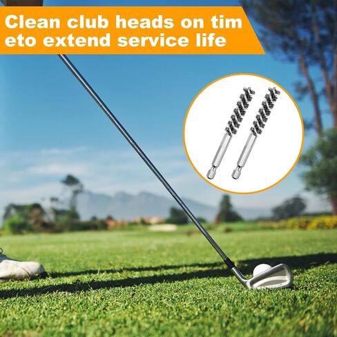 2-Pack Stainless Steel Bore Brush Set with 1/4" Hex Shank Twisted Wire Bristles, Electric Drill Attachments Wire Brush for Rust and Tube Cleaning, Also Work as Golf Shaft Ferrules Cleaner Tool in Saudi Arabia
