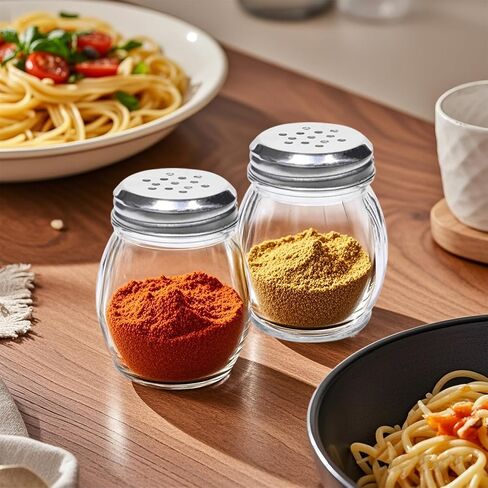 6 oz Spices Shaker with Stainless Steel Lid,20 Pack Glass Parmesan Cheese Shaker with Slotted Caps in Saudi Arabia