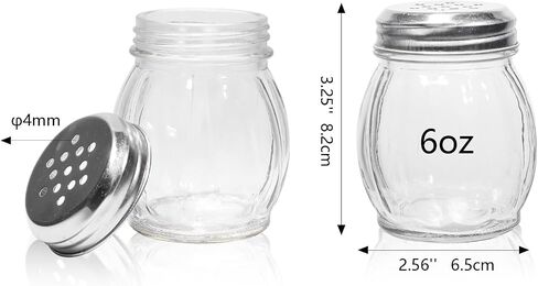 6 oz Spices Shaker with Stainless Steel Lid,20 Pack Glass Parmesan Cheese Shaker with Slotted Caps in Saudi Arabia
