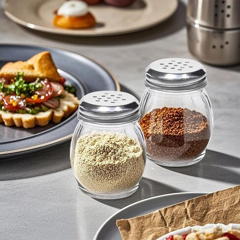 6 oz Spices Shaker with Stainless Steel Lid,20 Pack Glass Parmesan Cheese Shaker with Slotted Caps in Saudi Arabia