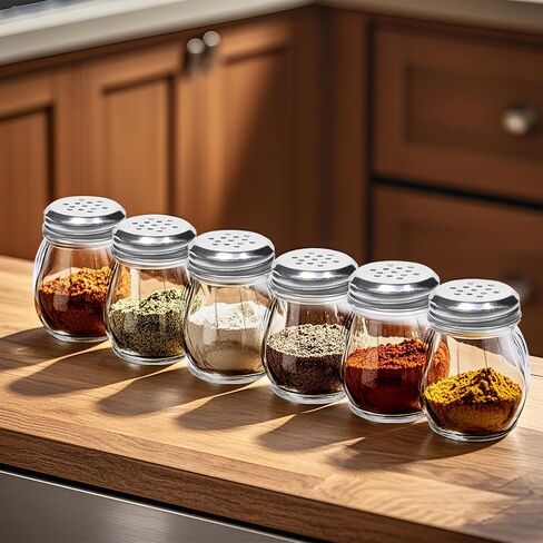 6 oz Spices Shaker with Stainless Steel Lid,20 Pack Glass Parmesan Cheese Shaker with Slotted Caps in Saudi Arabia