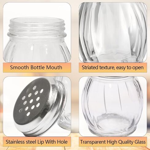 6 oz Spices Shaker with Stainless Steel Lid,20 Pack Glass Parmesan Cheese Shaker with Slotted Caps in Saudi Arabia