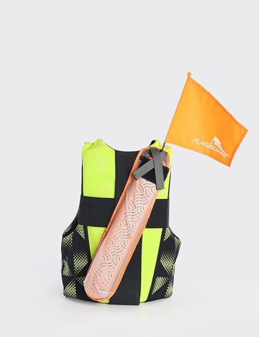 Automatic Life Jacket Visibility Flag, Bright Orange Safety Flag for Kids & Adults, Life Vest Accessory with Adjustable Pouch & Straps for Boating, Tubing, Kayaking & Paddleboarding in Saudi Arabia