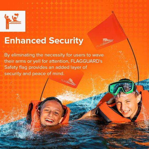 Automatic Life Jacket Visibility Flag, Bright Orange Safety Flag for Kids & Adults, Life Vest Accessory with Adjustable Pouch & Straps for Boating, Tubing, Kayaking & Paddleboarding in Saudi Arabia