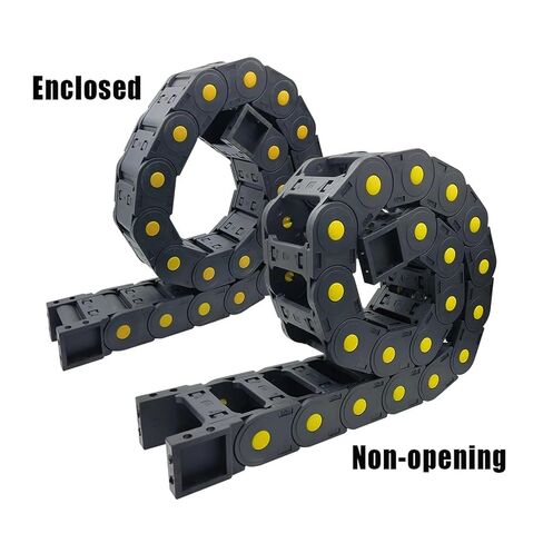 Cable Chains R55~R150 25x25 25x38 25x57 Semi-Enclosed Plastic Towline 1m Length Yellow dot Enhancement(100mm,25x25 mm,Enclosed) in Saudi Arabia