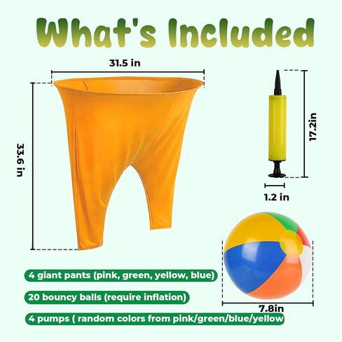 Granny Pants Yard Game, Granny Pants with Bouncy Balls & Pump, Giant Pants Outdoor Game & Big Pants Ball Catch Game, Granny Pants Game for Kids & Adults, Perfect for Family Reunion Games in Kuwait