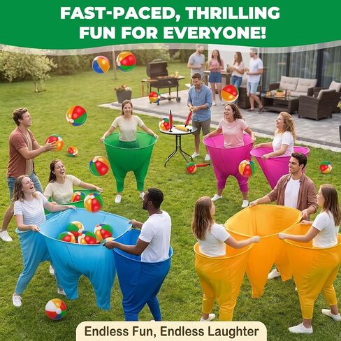Granny Pants Yard Game, Granny Pants with Bouncy Balls & Pump, Giant Pants Outdoor Game & Big Pants Ball Catch Game, Granny Pants Game for Kids & Adults, Perfect for Family Reunion Games in Kuwait