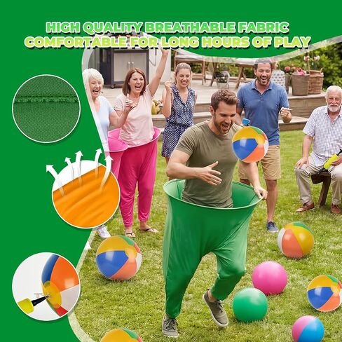 Granny Pants Yard Game, Granny Pants with Bouncy Balls & Pump, Giant Pants Outdoor Game & Big Pants Ball Catch Game, Granny Pants Game for Kids & Adults, Perfect for Family Reunion Games in Kuwait