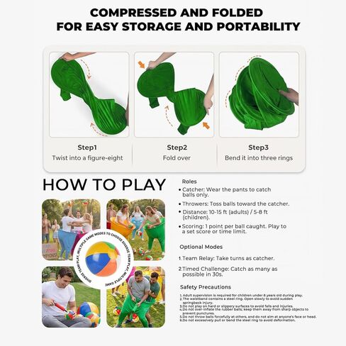 Granny Pants Yard Game, Granny Pants with Bouncy Balls & Pump, Giant Pants Outdoor Game & Big Pants Ball Catch Game, Granny Pants Game for Kids & Adults, Perfect for Family Reunion Games in Kuwait