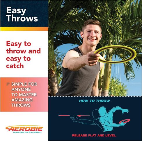 Aerobie Sprint Ring Outdoor Flying Disc, 10 Inches, Yellow in Saudi Arabia