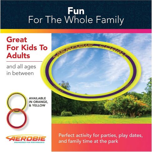Aerobie Sprint Ring Outdoor Flying Disc, 10 Inches, Yellow in Saudi Arabia