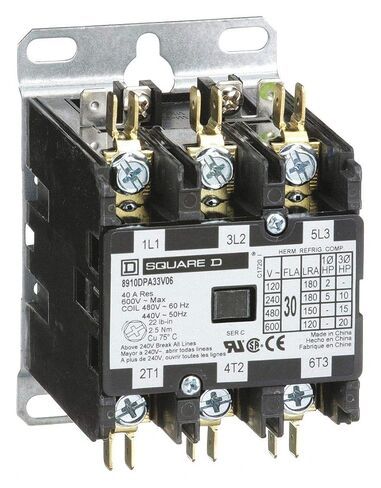 Square D 480VAC Definite Purpose Contactor; No. of Poles 3, 30 Full Load Amps-Inductive in Saudi Arabia