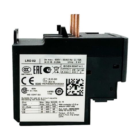 TeSys LRD02 Thermal Overload Relay 0.16-0.25A fit for contactor LC1D09-38 in Saudi Arabia
