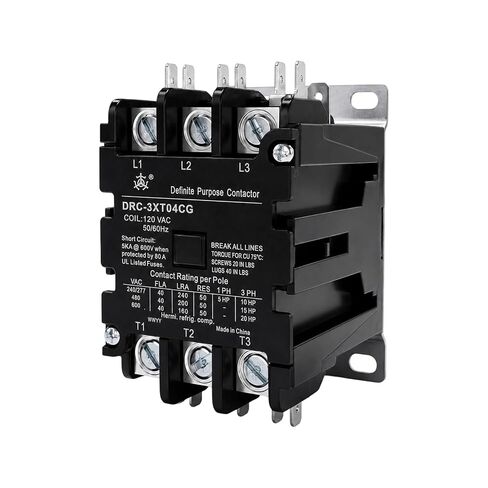 3 Pole, 120V Coil, 40 Amp Definite Purpose Contactor, for Air Conditioning Systems, Elevator Equipment, Water Pump Units, Lighting Systems, Ensure Precise Control and Safe Operation in Saudi Arabia