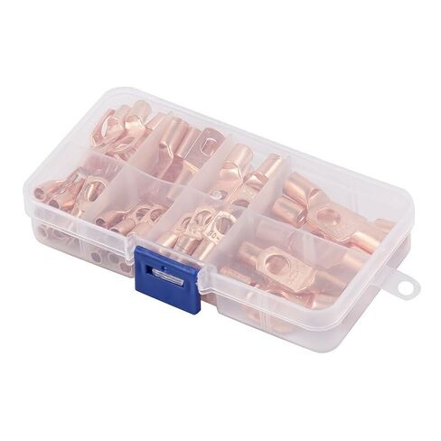 60pcs Copper Wire Lug Connectors SC6-25, Battery Cable Ends Ring Terminals, Electrical Crimp Terminal Connector Kit, Bare Cable Wire Splice, Wire Terminals for Car Truck RV Boat Solar Home Wiring in Saudi Arabia