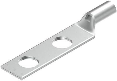Burndy YAV10-2TC14 Two Hole Hylug Code Conductor Standard Barrel Copper Compression Terminal, #14-10 Str., #12-10 Sol. Conductor, 1/4" Stud Hole Size, 5/8" Stud Hole Spacing, 0.47" Tongue Width, 1.84" Length in Saudi Arabia
