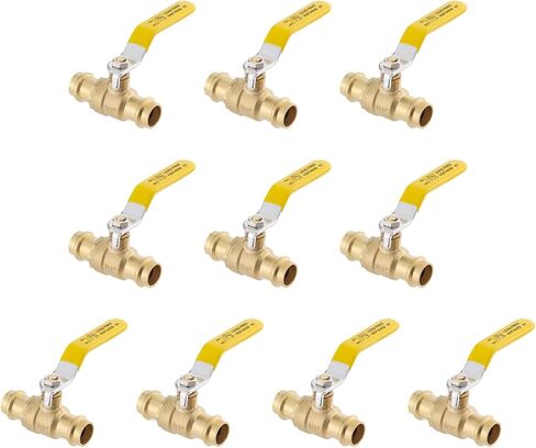 10 قطع PLUMBINGMASTER 1/2 بوصة ضغط نحاسي مع صمام ضغط حلقي EPDM 1/4 دورة ضغط صمام كروي للضغط على نحاس 1/2 بوصة (خالية من الرصاص، 10 قطع) in Kuwait
