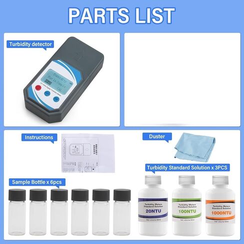 Handheld Turbidity Meter, Measuring Range 0-1000 NTU Portable Turbidimeter for Water Analysis - 0.8% FS Error for Plant Wine Industry in Saudi Arabia