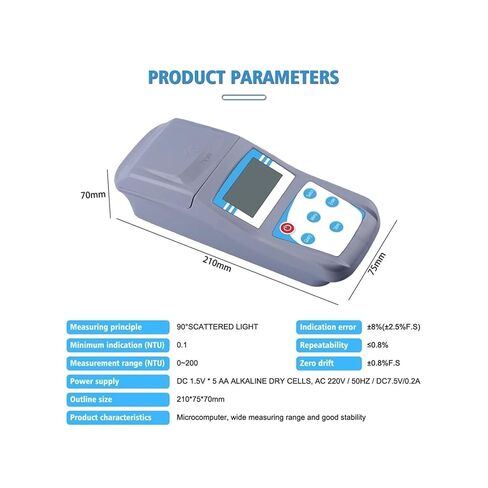 Handheld Turbidimeter Portable Turbidity Meter with Microcomputer for Swimming Pools and Water Quality Lab for Plant Wine Industry in Saudi Arabia