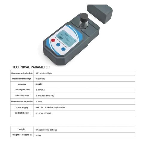 Digital Turbidity Tester with Range 0-1000NTU Water Quality Meter Portable Turbidimeter for Lab Water Treatment for Plant Wine Industry in Saudi Arabia