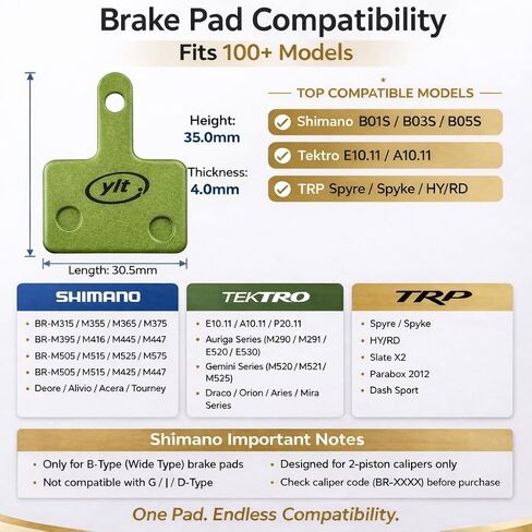 Bike Disc Brake Pads for Shimano B01S B03S B05S, Deore Alivio Acera Tourney MT200 MT400 MT500 BR-M315 M365 M395 M446 M4050, Tektro E10.11 A10.11, TRP Spyre SLC Spyke HY/RD Bicycle Brake Pads in Saudi Arabia