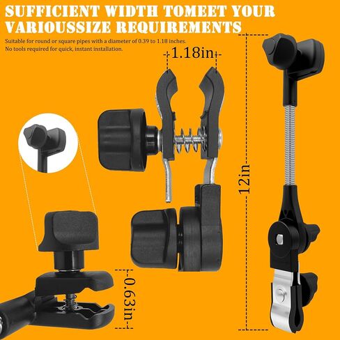 Umbrella Holder for Stroller, 360° Adjustable Universal Umbrella Clamp, Scratch-Free Mount for Round/Square Tubes, Tool-Free Attachment for Wheelchair, Beach Chair, Golf Cart, Camping Chair & Bike in Saudi Arabia