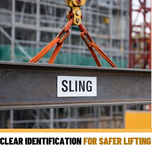 200 Pcs 2" x 3" Semi-Rigid PVC Sling Stickers Labels, 1/128" Thick Industrial Lift Identification Sling Stickers for Rigging, Crane, Boat, Warehouse, Lifting Straps & Heavy Duty Equipment in Saudi Arabia
